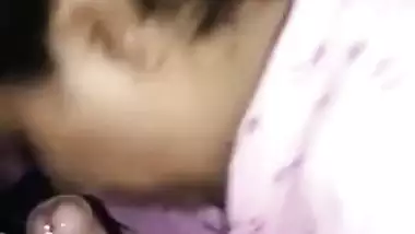 Big-boobed Desi XXX aunty sucking her young lover’s dick MMS