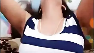 Bigo Desi Big Boobs Girl showing cleavage and Armpits ,Hot Live