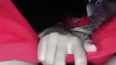 Horny girl boob press and naked fingering