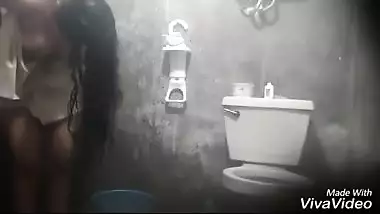 Large love melons college gal records her shower for her boyfriend