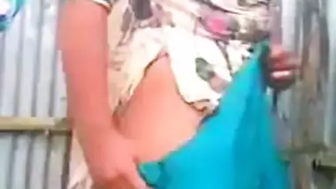 Neighbour girl changing dress