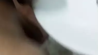 Mature aunty in bathroom sucking husband friend dick