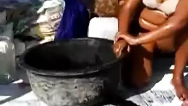 Bathing village girl video