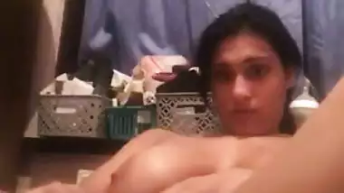 Nude MMS of a horny girl fucking her pussy with a dildo