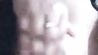 Desi girl sex mood topless boob pressing selfie video