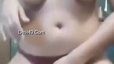 Today Exclusive- Horny Desi Girl Strip Her Cloths And Fingering Part 1