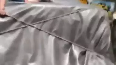 Daring NRI porn of a girl fucking outdoors on a riding truck