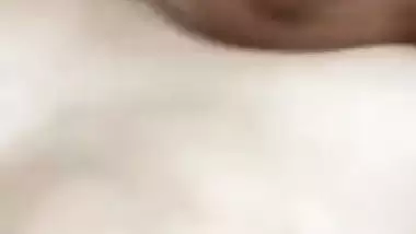 Huge boobs Indian aunty crushing her breast MMS