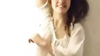 Very cute fit figure girl zigglin her tite boobs